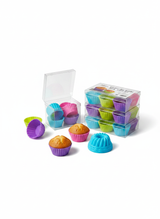 Premium 24 Adet Silikon Cupcake ve Muffin Kalıbı - Yeniden Kullanılabilir Karışık Renk