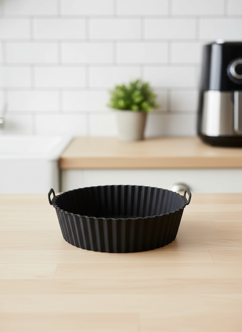 2'li Airfryer Silikon Pişirme Kalıbı Seti - Yanmaz Yapışmaz Isıya Dayanıklı Hava Fritözü Aksesuarı (20 cm)