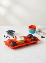 8'li Emoji Silikon Kek ve Muffin Kalıbı - Yapışmaz Çikolata, Cupcake ve Mousse Tatlı Kalıbı