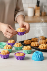 BakeMuff 24 Adet Silikon Muffin ve Mini Kek Kalıbı, Yapışmaz, Isıya Dayanımlı, BPA’sız - Karışık Renk