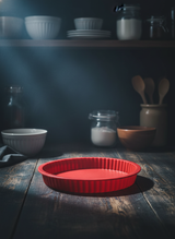 Büyük Silikon Tart ve Turta Kalıbı - Yapışmaz Kırmızı Kek Kalıbı 28 cm
