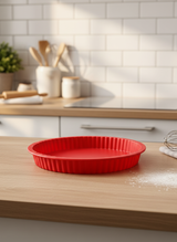 Büyük Silikon Tart ve Turta Kalıbı - Yapışmaz Kırmızı Kek Kalıbı 28 cm