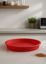 Büyük Silikon Tart ve Turta Kalıbı - Yapışmaz Kırmızı Kek Kalıbı 28 cm