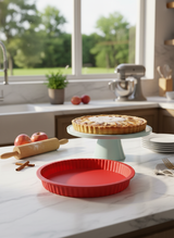 Büyük Silikon Tart ve Turta Kalıbı - Yapışmaz Kırmızı Kek Kalıbı 28 cm