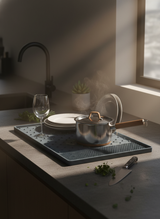 Premium Silikon Bulaşık Kurutma Matı 48x30 cm - Isıya Dayanıklı, Kaymaz Tezgah Üstü Kurutmalık ve Nihale