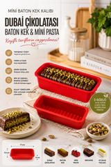 2 Adet Mini Baton Kek ve Dubai Çikolatası Kalıbı Silikon – Yapışmaz Baton Kek, Mini Pasta ve Çikolata Kalıbı BPA İçermez