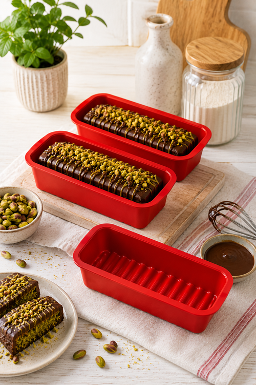 2 Adet Mini Baton Kek ve Dubai Çikolatası Kalıbı Silikon – Yapışmaz Baton Kek, Mini Pasta ve Çikolata Kalıbı BPA İçermez